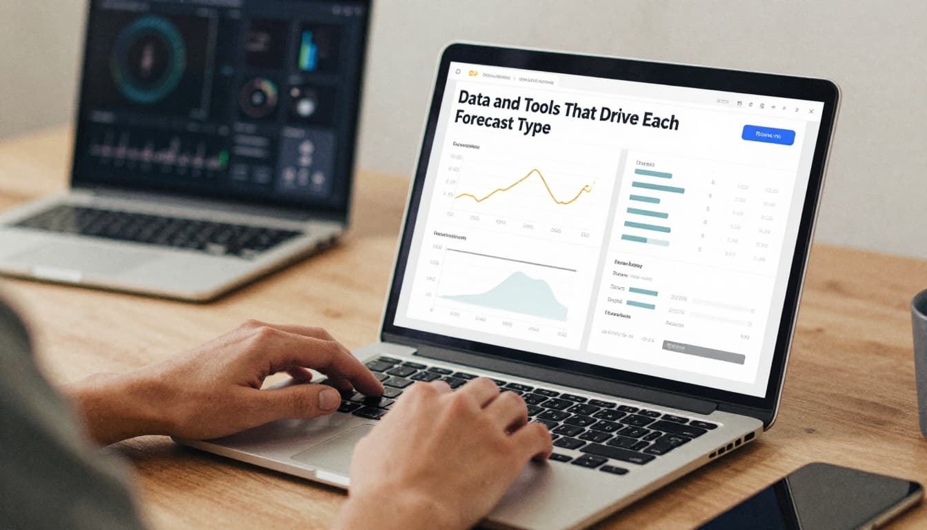 Watercolor-style illustration of a relaxed person in a modern office viewing a slightly angled laptop screen displaying a blurred real-time data dashboard with charts and background sensors, featuring soft brush textures, earthy palette, and warm neutral tones.
